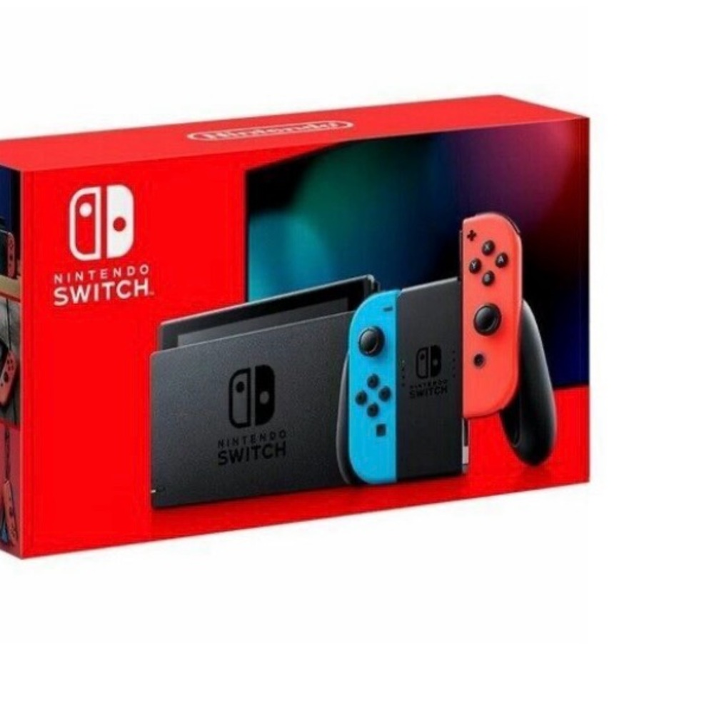 NEW In Box!! Nintendo Switch with Neon Blue and Neon Red Joy-Con (HAC-001-01)
